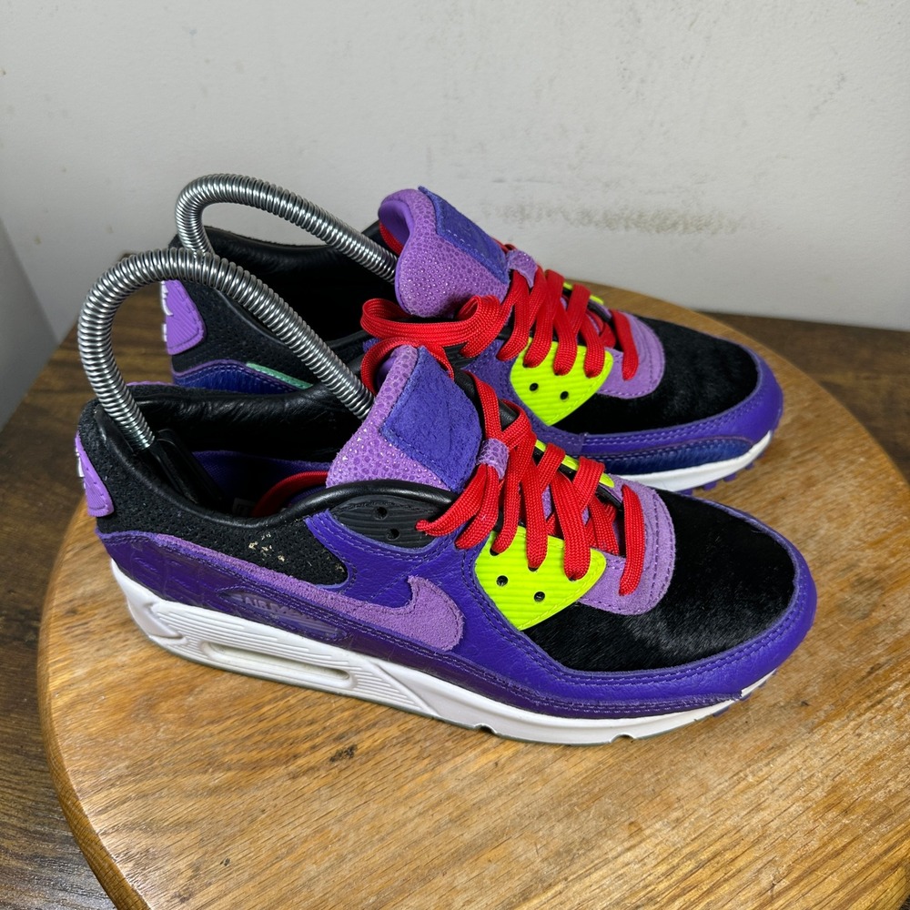 Nike Air Max 90 Exotic Animal Pack Black Purple Black CZ5588-001 Mens 5